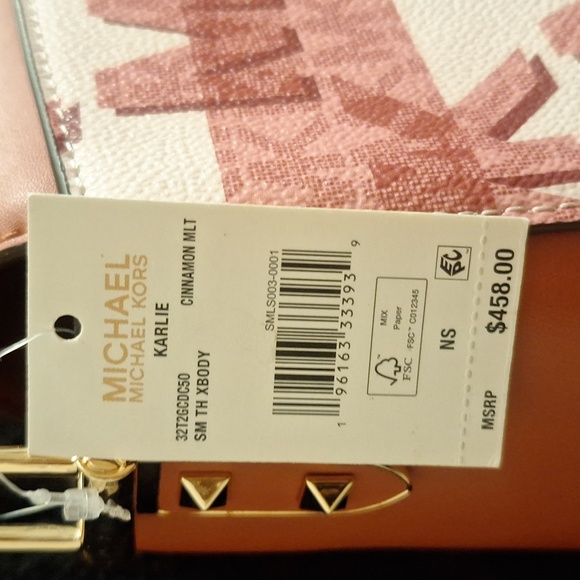 Brandnew  tags not attachedMK Micheal Kors Small TH Xbody KARLIE CINNAMON MLT - Picture 2 of 4